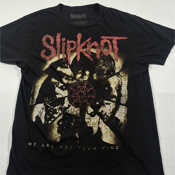 Slipknot T-Shirt Mens Black Short Sleeve We Are Not Your Kind Band Tee Sz L Hole - Picture 2 of 9